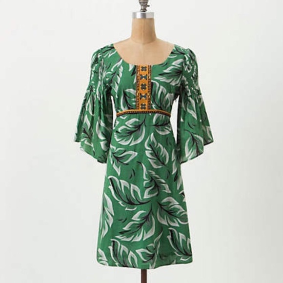 Anthropologie Dresses & Skirts - Anthro Vanessa Virginia Embroidered Leaf Boho Dres